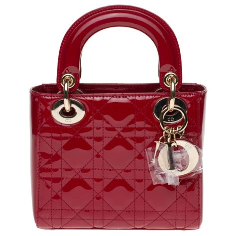 dior cherry red leather bag